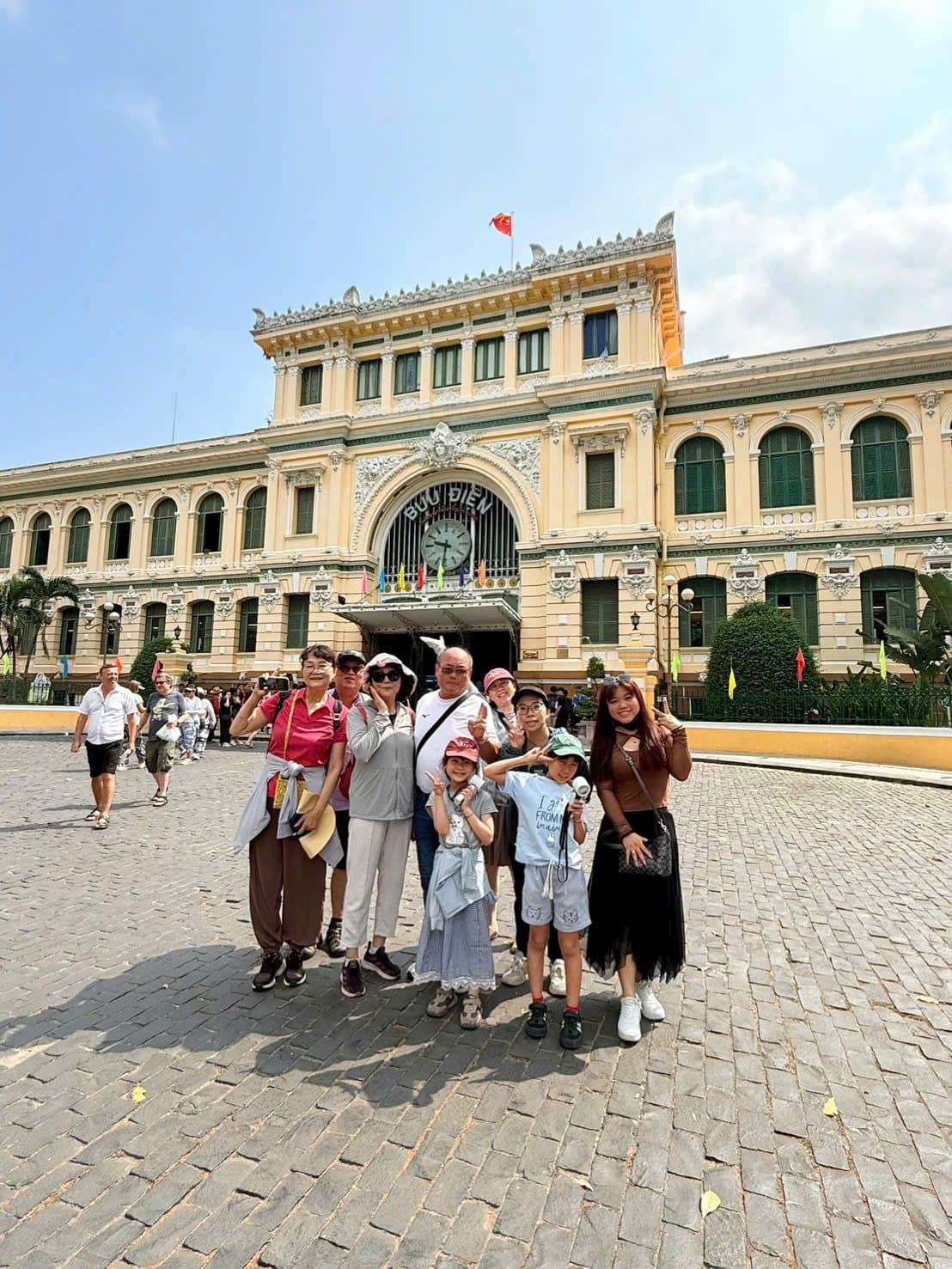 A group outside the Saigon Central Post Office